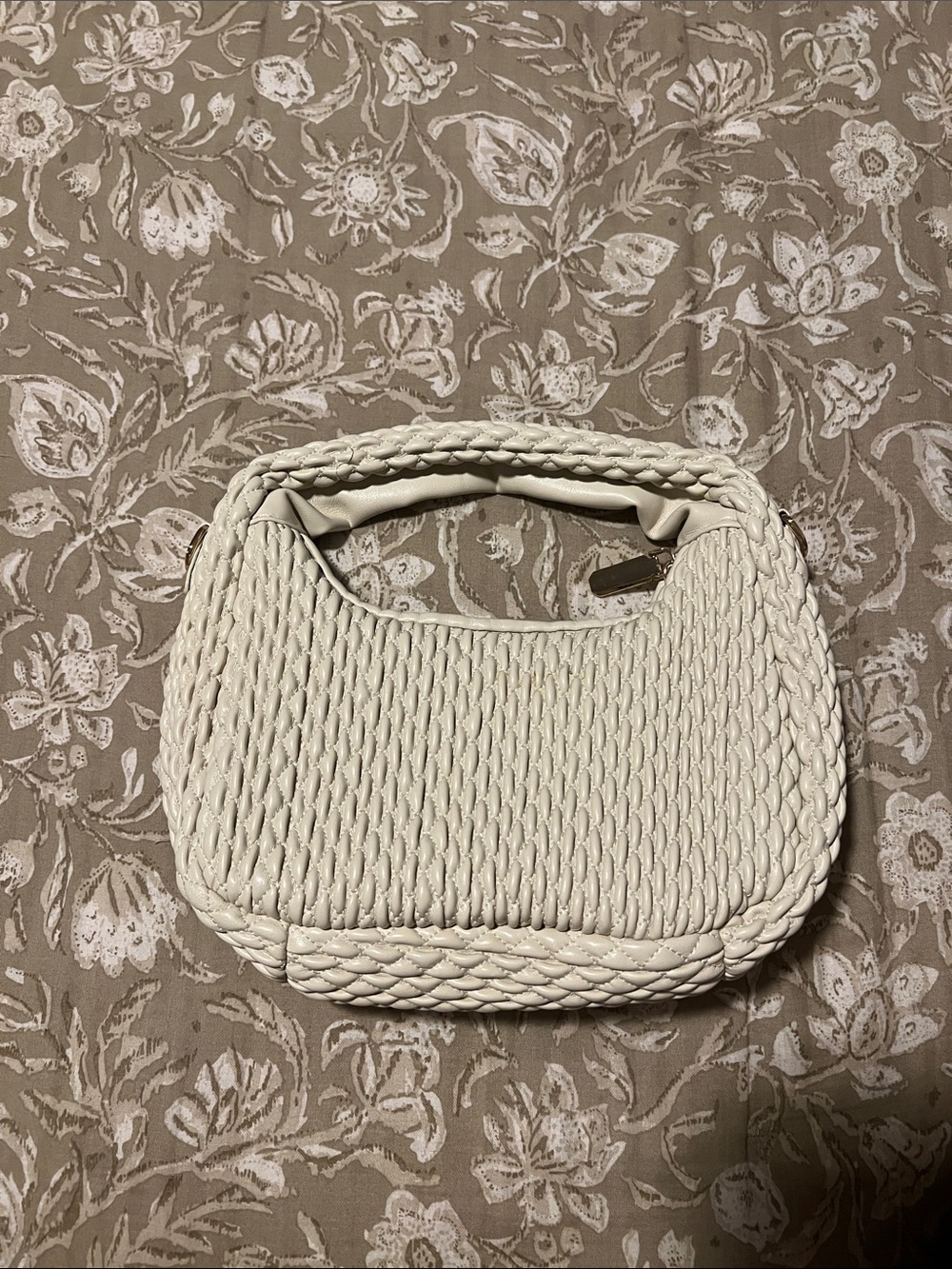 Sincerely Jules Cream Woven Shoulder Bag